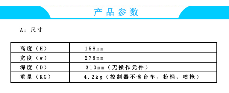 粉末靜電噴槍參數(shù)